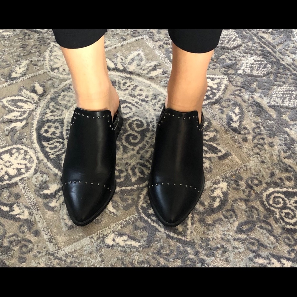 Black Studded Mules!